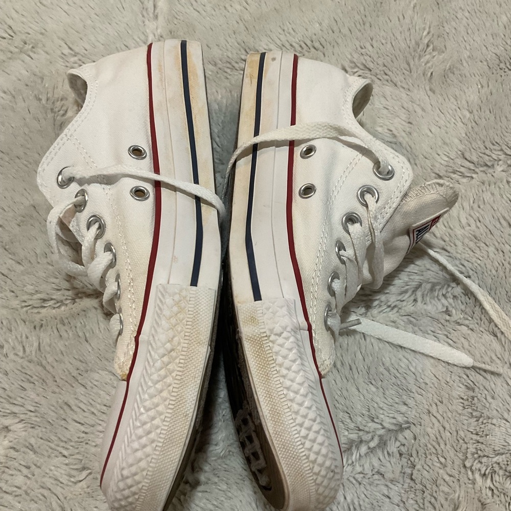 Converse White and Red Chuck Taylor Sneakers - Picture 3 of 7